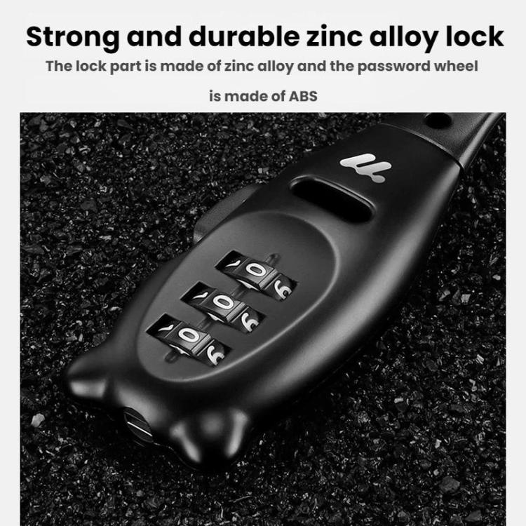 WEST BIKING Bicycle/Motorcycle Helmet Anti-Theft Portable Combination Cable Tie Lock