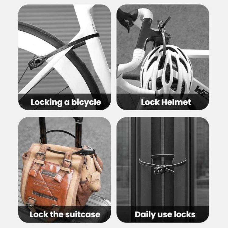 WEST BIKING Bicycle/Motorcycle Helmet Anti-Theft Portable Combination Cable Tie Lock
