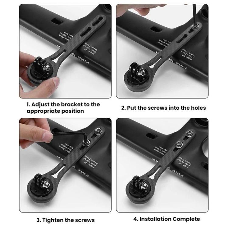 WEST BIKING Carbon Fiber Bicycle Computer Extension Bracket for Sports Cameras