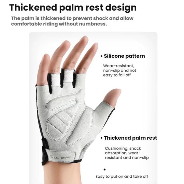 WEST BIKING Breathable Shock-absorbing Non-slip Half-finger Cycling Gloves