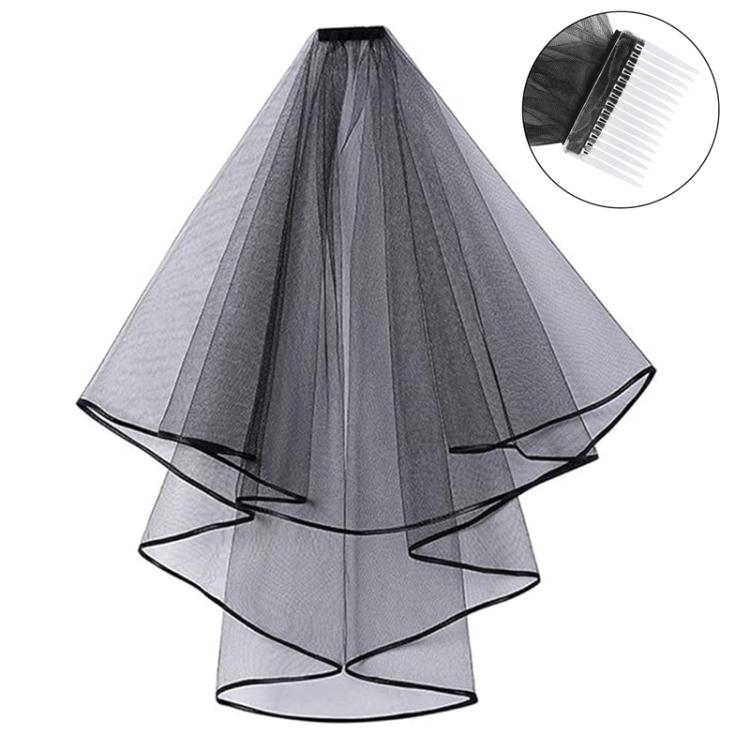 Bridal Veil Hair Accessories Double-Layer Tulle Veil