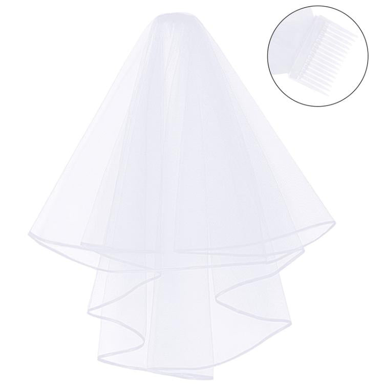 Bridal Veil Hair Accessories Double-Layer Tulle Veil