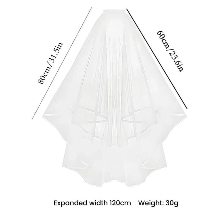 Bridal Veil Hair Accessories Double-Layer Tulle Veil