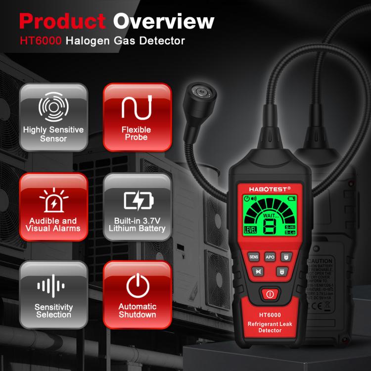 HABOTEST Car Air Conditioning Freon Refrigerant Leak Tester