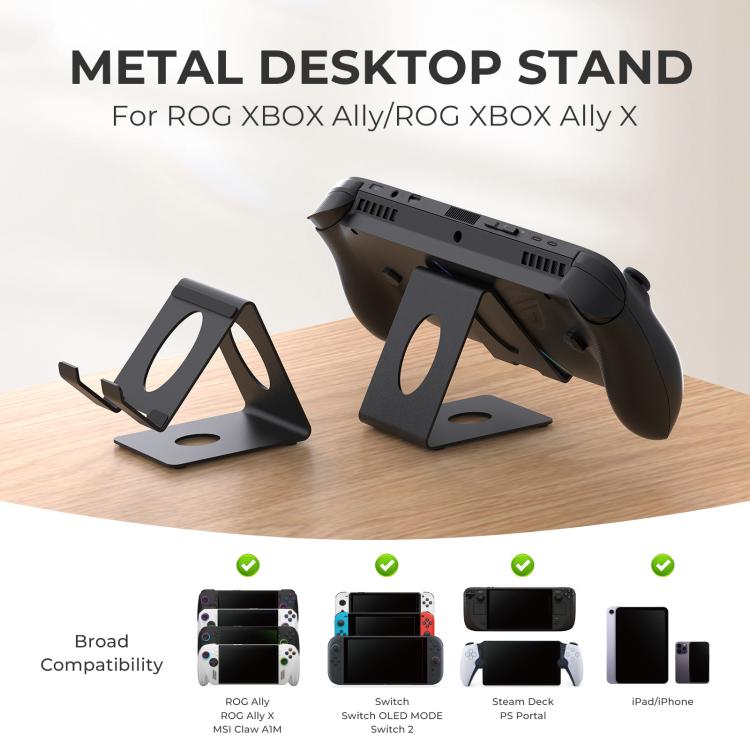 JYS Universal Metal Desktop Stand for Handheld Consoles Compatible with ROG Xbox Ally/X, Switch, Steam Deck & Lenovo Legion Go