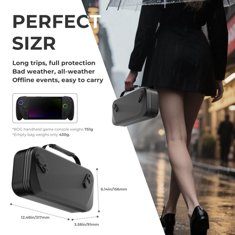 JYS Hard Carrying Case for ROG Xbox Ally/X Handheld Portable Travel Zipper Bag