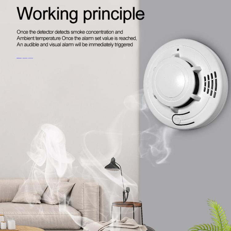 HD-001 Smoke Alarm Home Fire Domestic Fire Detector Fire Sound And Light Alarm