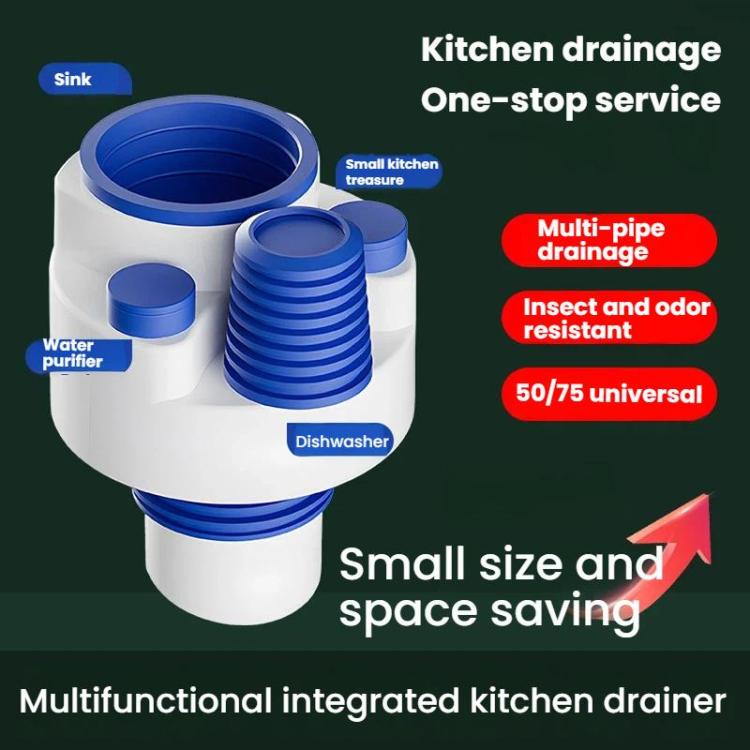 50/63/75mm PVC Pipe Universal Anti-Odor Seal Plug Kitchen Multi-Functional Drain Diverter
