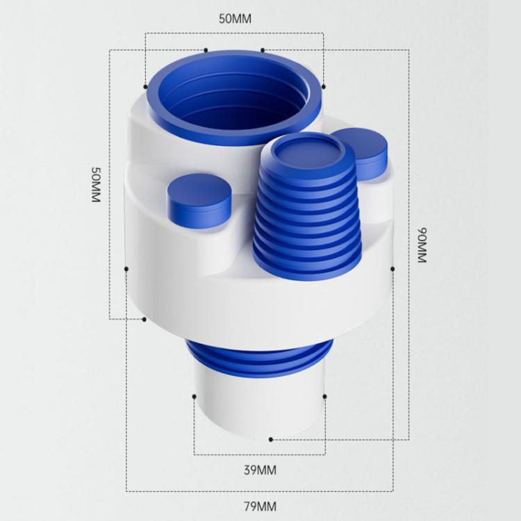 50/63/75mm PVC Pipe Universal Anti-Odor Seal Plug Kitchen Multi-Functional Drain Diverter