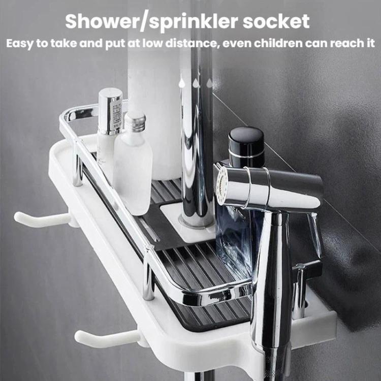 Shower Rod Shelf Elevated Shower Tray Multifunctional Bathroom Storage Rack