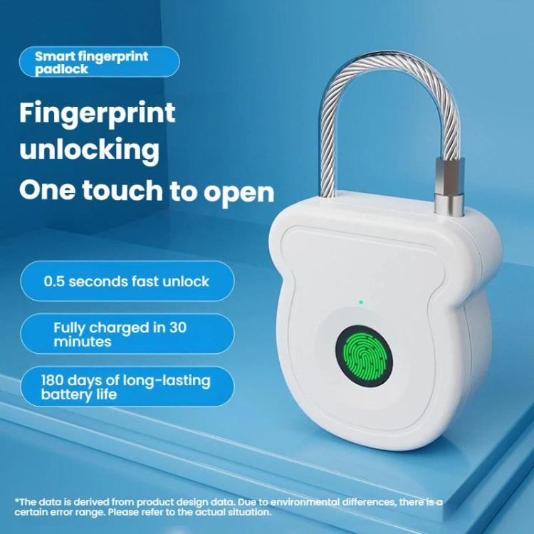 Smart Fingerprint Padlock with Electronic Keys & USB-C Charging for Luggage, Home, Gym Lockers