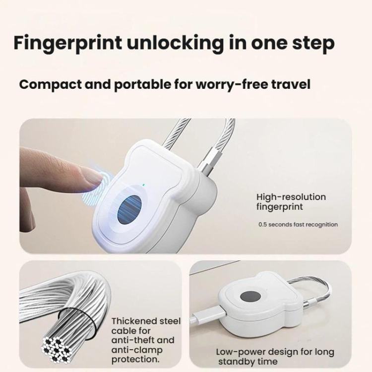 Smart Fingerprint Padlock with Electronic Keys & USB-C Charging for Luggage, Home, Gym Lockers