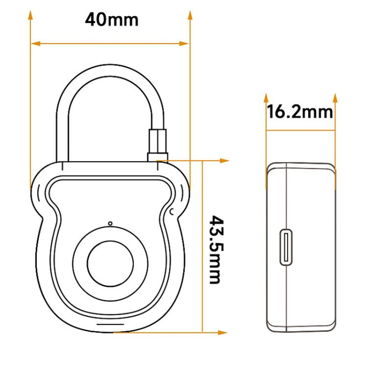 Smart Fingerprint Padlock with Electronic Keys & USB-C Charging for Luggage, Home, Gym Lockers