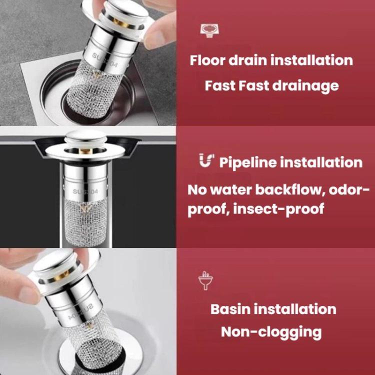 A2 Wire Basket Long Copper Core Basin Drainer Bouncing Core Washbasin Leakage Plug