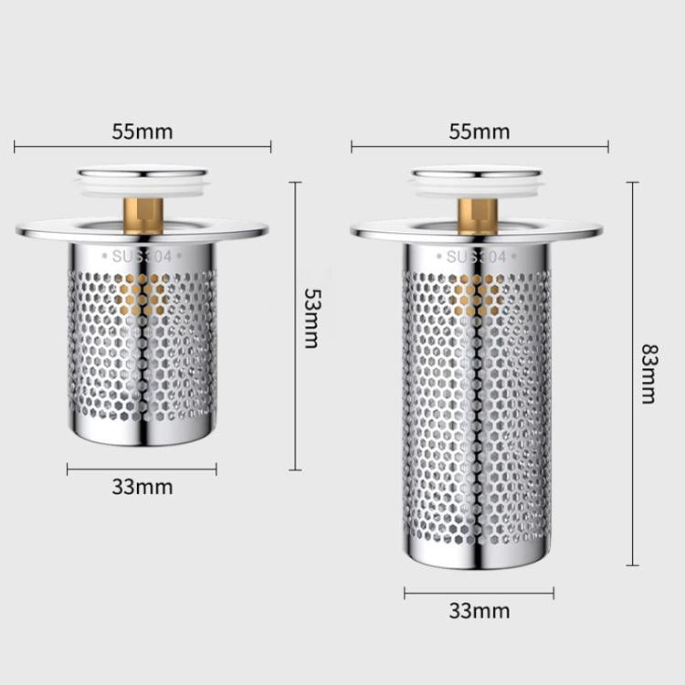 A1 Steel Basket Large Bore Copper Core Drainer Bouncing Core Washbasin 33-55mm Hole Distance Universal Plug Core