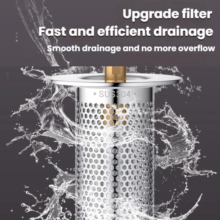 A1 Steel Basket Large Bore Copper Core Drainer Bouncing Core Washbasin 33-55mm Hole Distance Universal Plug Core