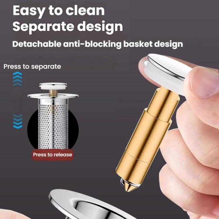 A1 Steel Basket Large Bore Copper Core Drainer Bouncing Core Washbasin 33-55mm Hole Distance Universal Plug Core