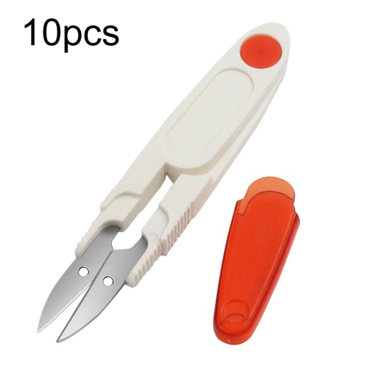 10pcs Household Cross Stitch Clothing Thread Transparent Cover Scissors