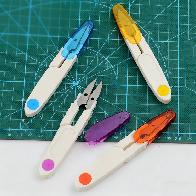 10pcs Household Cross Stitch Clothing Thread Transparent Cover Scissors