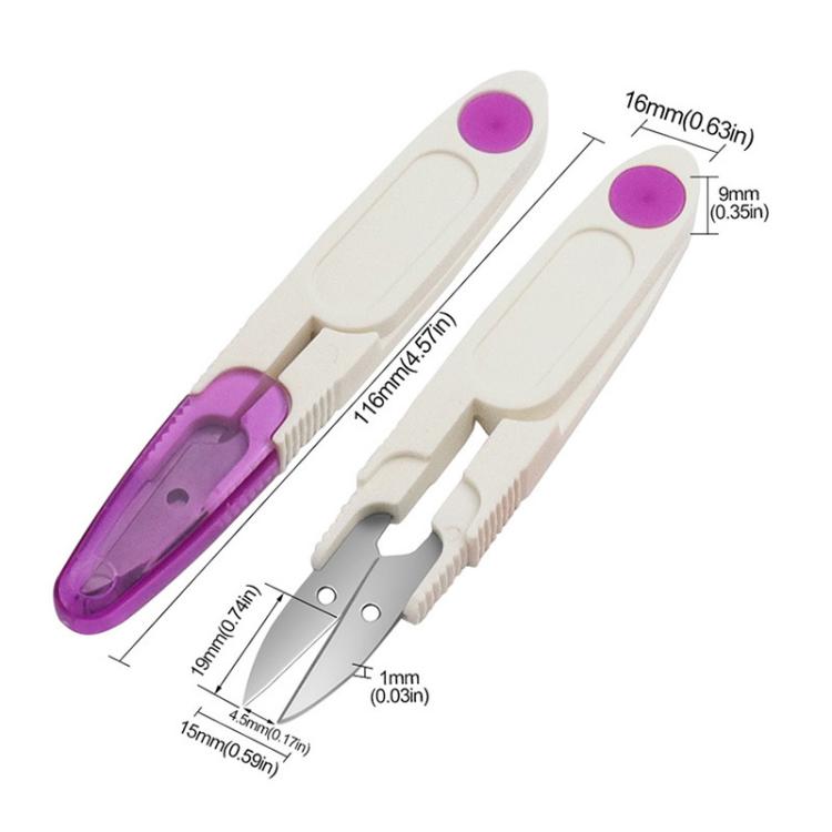 10pcs Household Cross Stitch Clothing Thread Transparent Cover Scissors