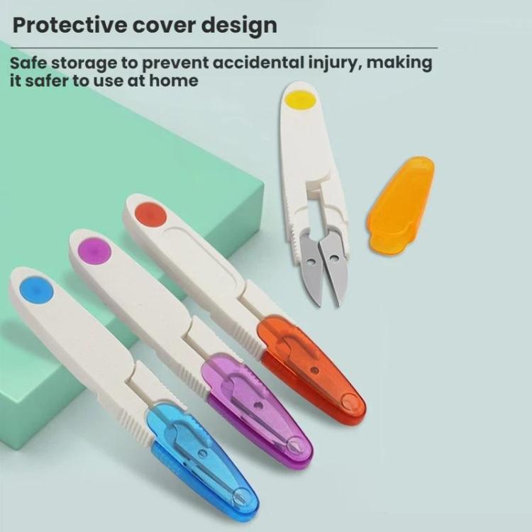 10pcs Household Cross Stitch Clothing Thread Transparent Cover Scissors