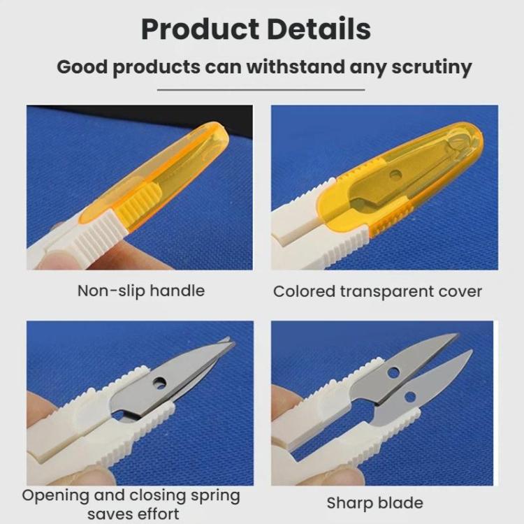 10pcs Household Cross Stitch Clothing Thread Transparent Cover Scissors