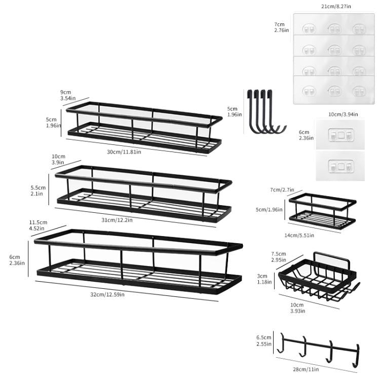 Wall-mounted Punch-free Bathroom Toiletry Storage Rack