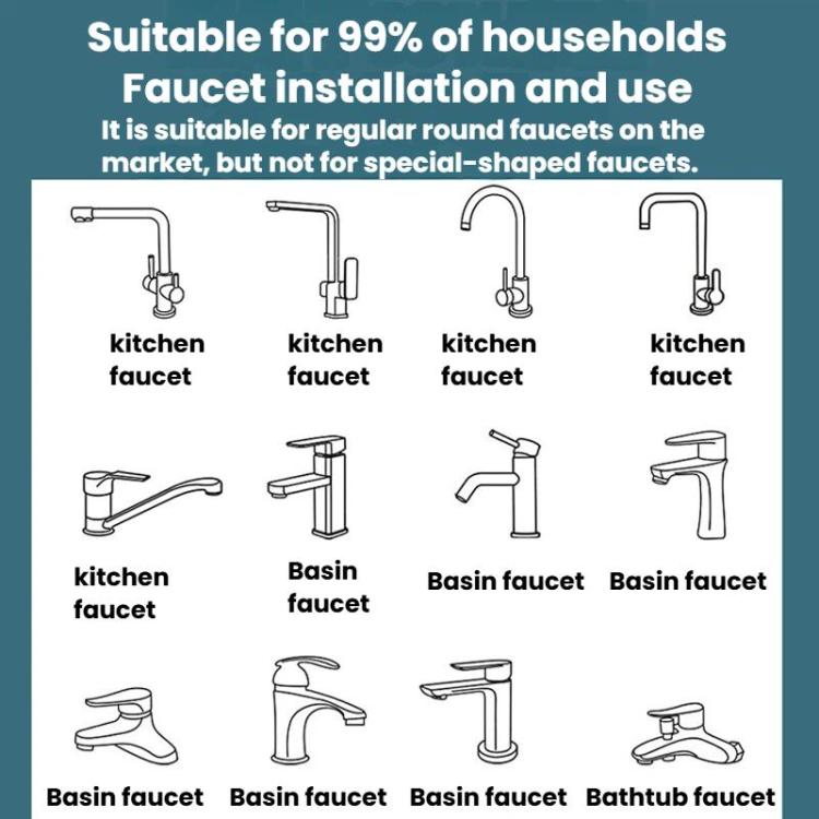 Universal Faucet Extender Kitchen Splash-Proof Faucet Rotatable Aerator Nozzle