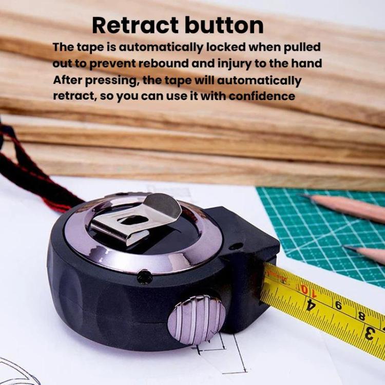 Self-Locking Steel Tape Measure TPR Covered Measuring Ruler