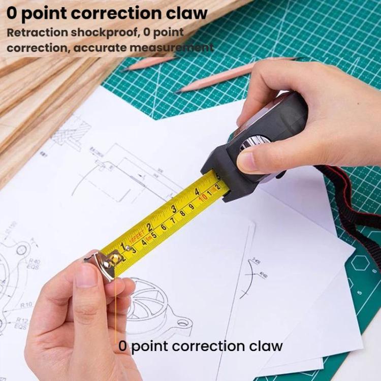Self-Locking Steel Tape Measure TPR Covered Measuring Ruler