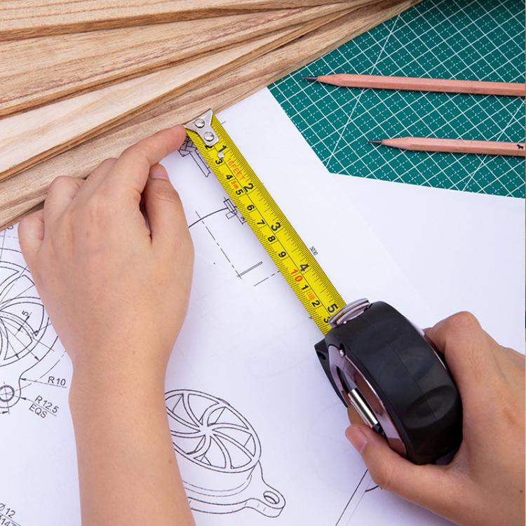 Self-Locking Steel Tape Measure TPR Covered Measuring Ruler