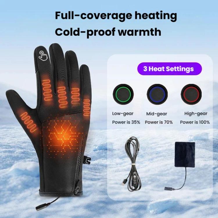 Electric Heated Gloves For Men & Women 3 Heat Settings, Cold/Windproof Winter Thermal Gloves For Outdoor Riding, Skiing, Hiking