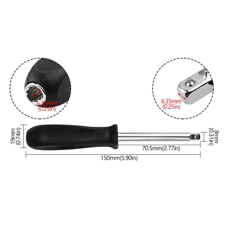 5pcs Socket Wrench Handle Extension Rod Combination Repair Tool