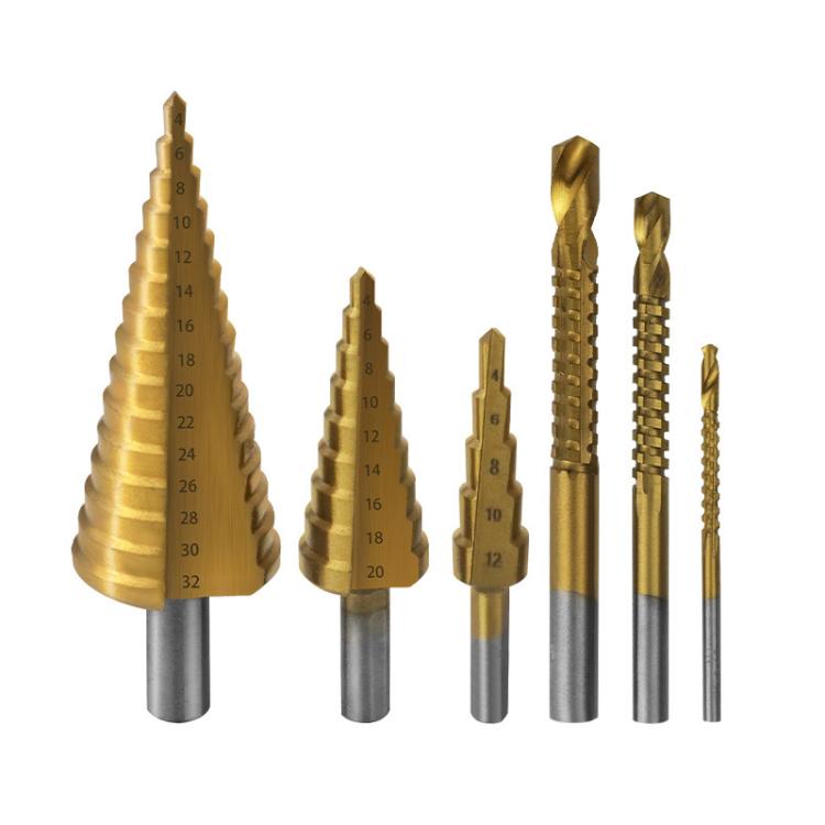 6pcs/Set Triangular Shank Drill Bits Woodworking Grooving Saw Drill Set