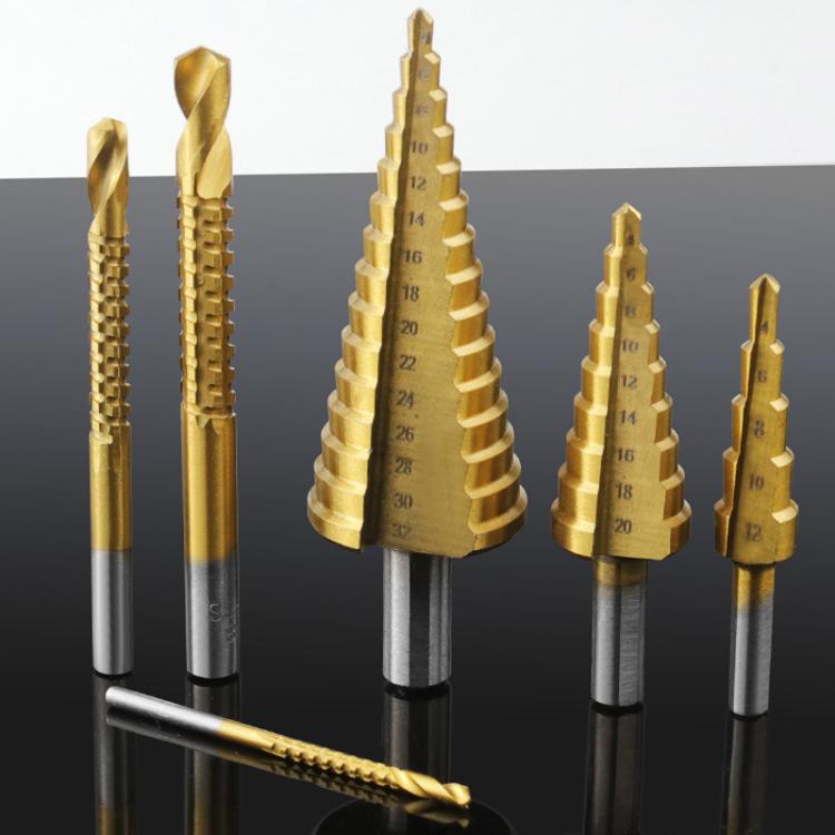 6pcs/Set Triangular Shank Drill Bits Woodworking Grooving Saw Drill Set