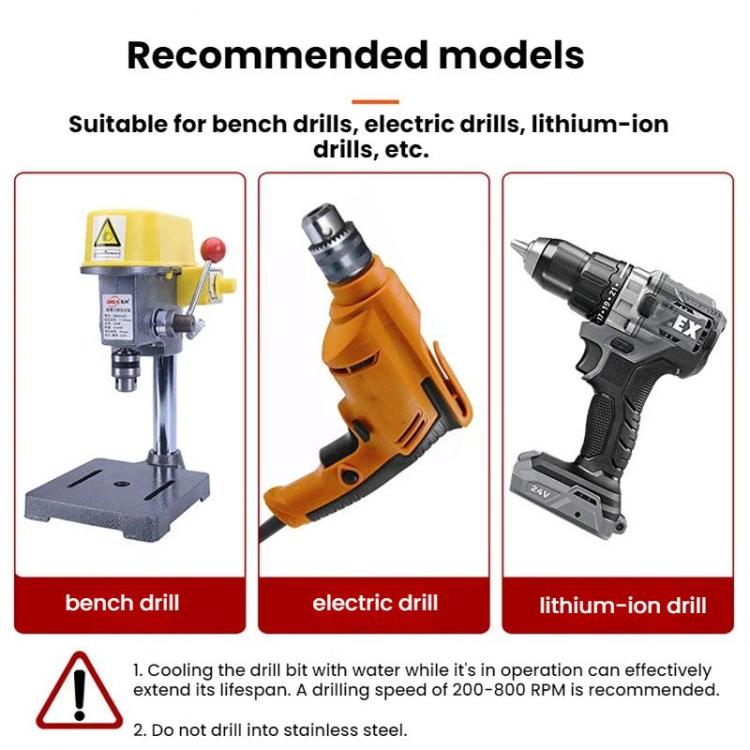 6pcs/Set Triangular Shank Drill Bits Woodworking Grooving Saw Drill Set