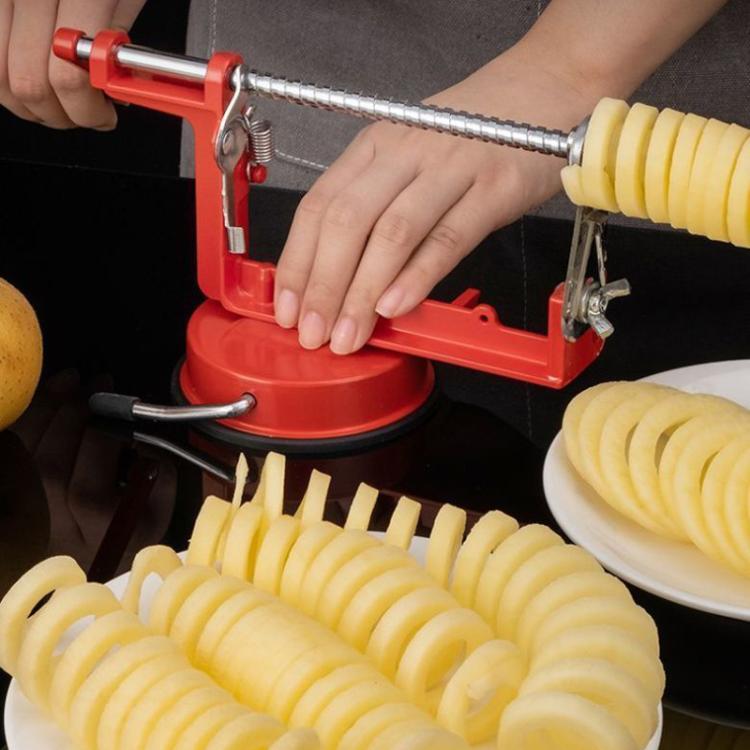 Handheld Twisted Potato Cutter Machine Manual Spiral French Fry Maker for Crispy Curly Fries