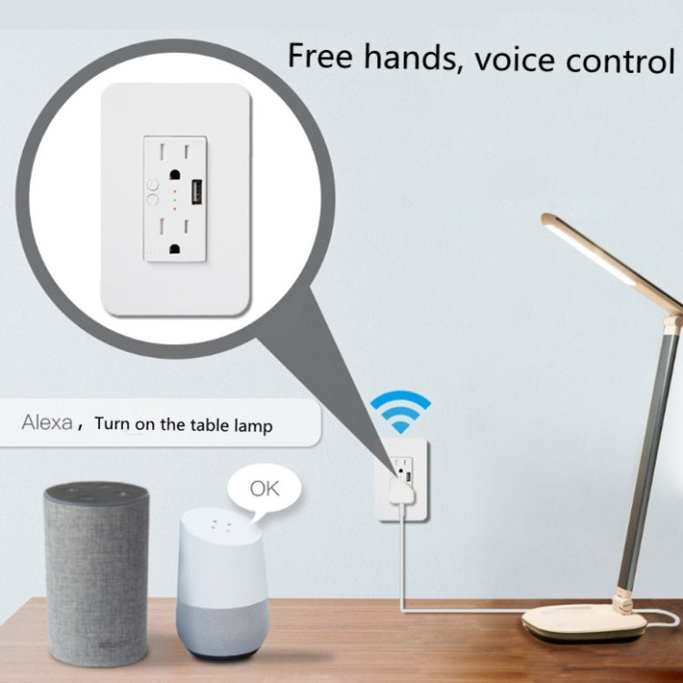 Smart Wall Socket 120 Type WIFI Remote Control Voice Control With USB Socket