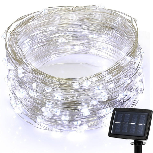 22m 200 LEDs Solar Powered Home Garden Copper Wire String Fairy Light Outdoor Christmas Party Decor Strip Lamp with 8 Modes