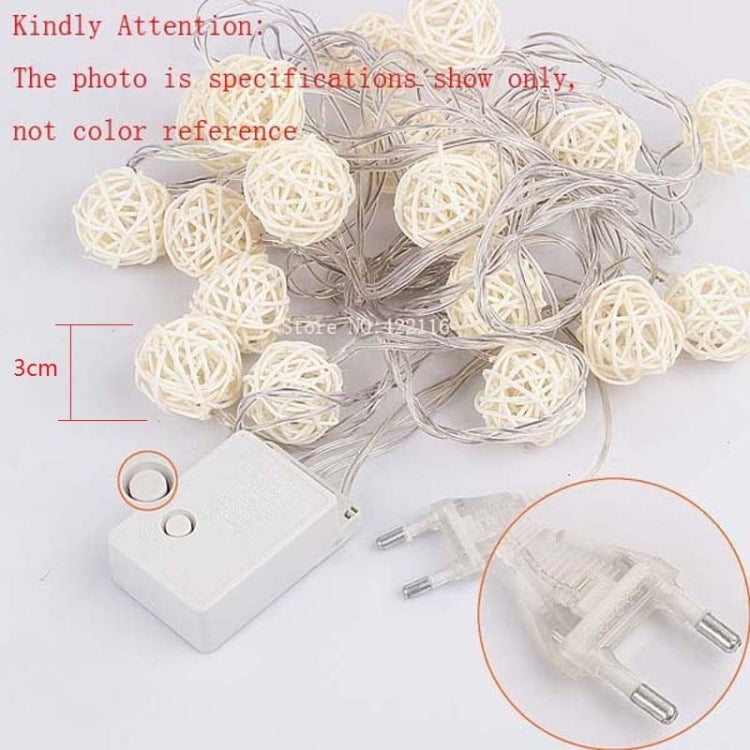 20 LEDs Rattan Balls Lights Fairy Holiday Christmas Outdoor LED Decorative Lamp