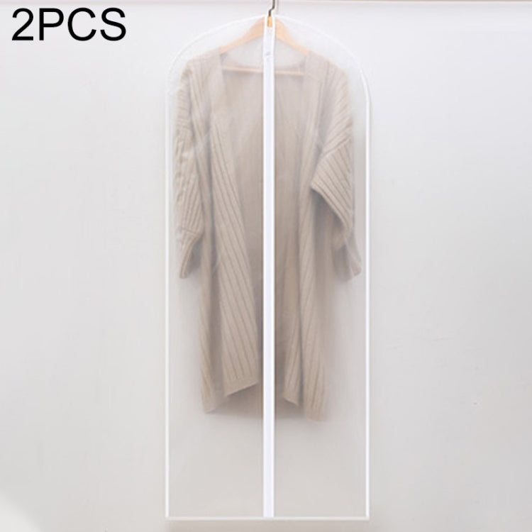 2 PCS Transparent Wardrobe Storage Bags Cloth Hanging Garment Suit Coat Dust Cover with Zipper