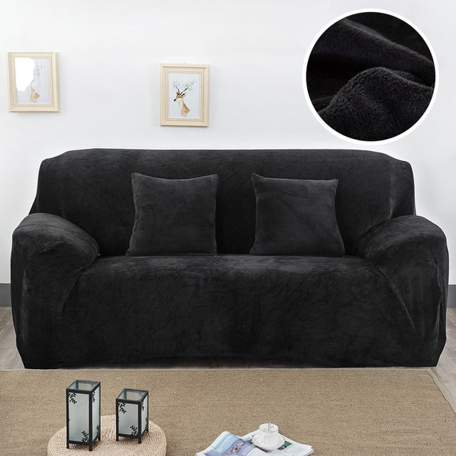 Plush Fabric Sofa Cover Thick Slipcover Couch Elastic Sofa Covers Not Include Pillow Case