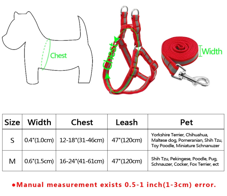 Small Medium Dogs Nylon Reflective Dog Leash Lead Set