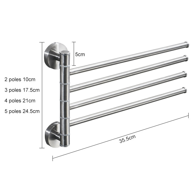 Stainless Steel Towel Bar Rotating Towel Rack Bathroom Kitchen Wall-mounted Towel Polished Rack Holder