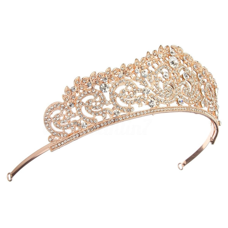 Women Bridal Wedding Jewelry Tiaras Crown Gold Color Full Crystal Rhinestones Accessories Headband Tiaras Crowns