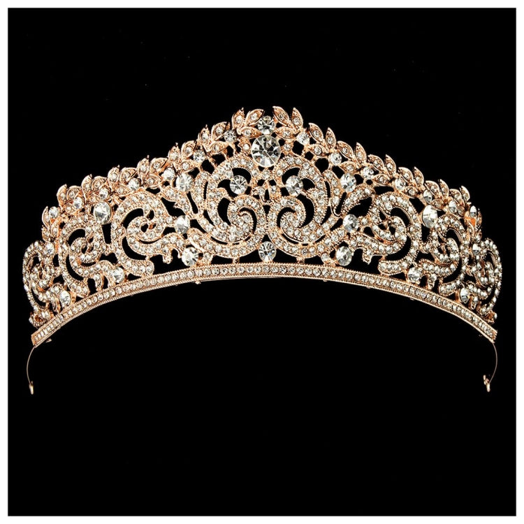 Women Bridal Wedding Jewelry Tiaras Crown Gold Color Full Crystal Rhinestones Accessories Headband Tiaras Crowns