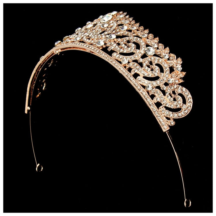 Women Bridal Wedding Jewelry Tiaras Crown Gold Color Full Crystal Rhinestones Accessories Headband Tiaras Crowns