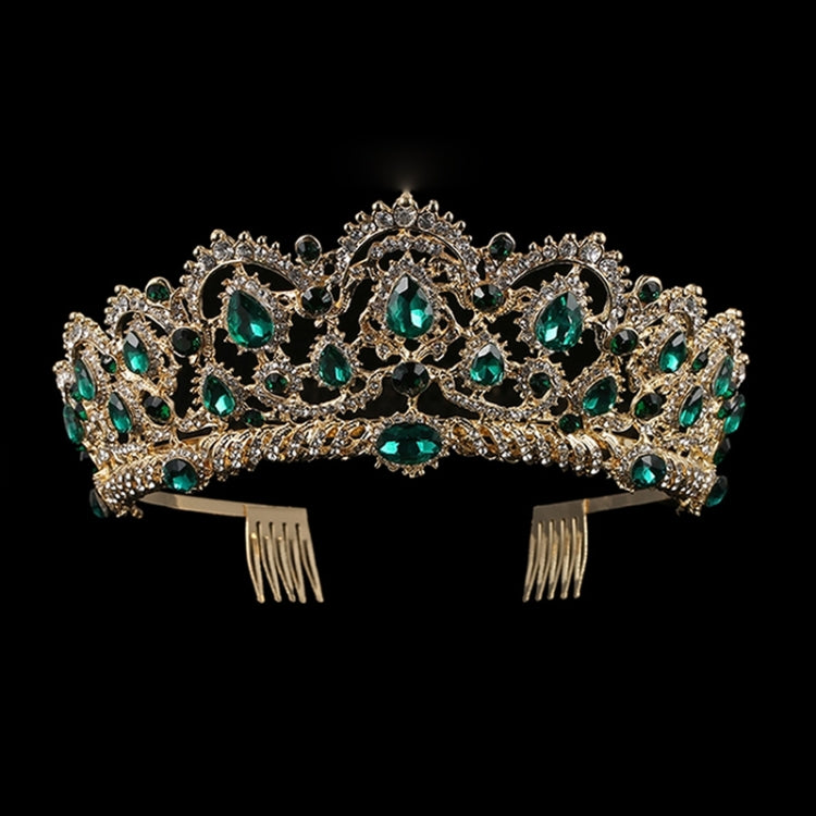 Crystal Tiaras Vintage Gold Rhinestone Pageant Crowns With Comb Baroque Wedding Hair Accessories