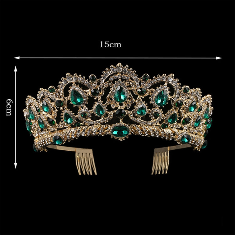 Crystal Tiaras Vintage Gold Rhinestone Pageant Crowns With Comb Baroque Wedding Hair Accessories