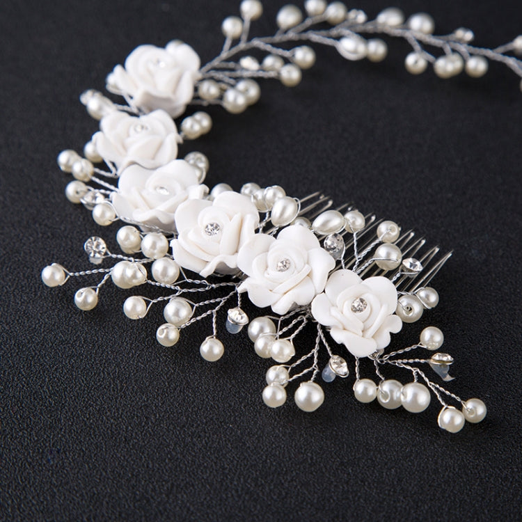 Women Hair Comb Bride Wedding Hair Clip Handmade Flowers Beads Decoration Ladies Hairs Accessories